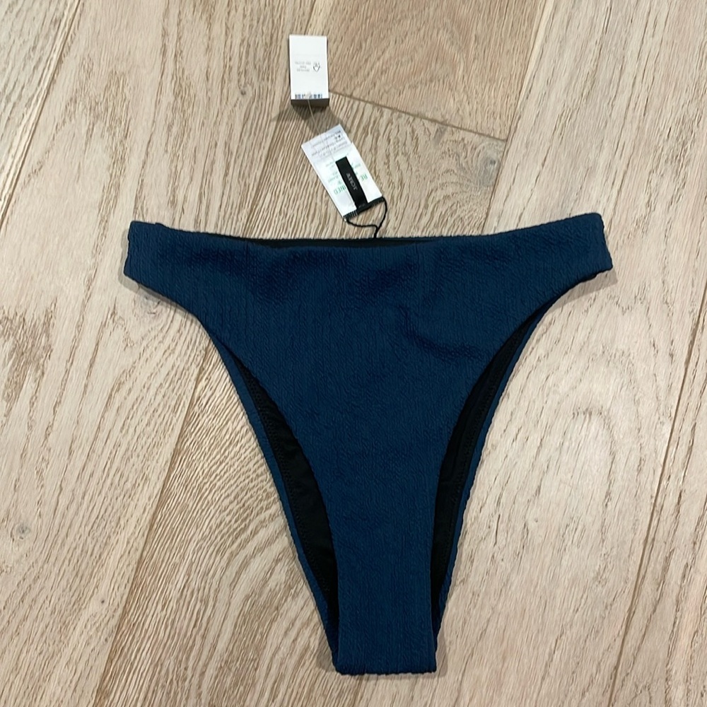Jcrew high waisted high cut textured cheeky bikini bottom